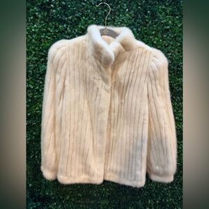 Vintage James Dearman Elegant Cream Mink Fur Jacket